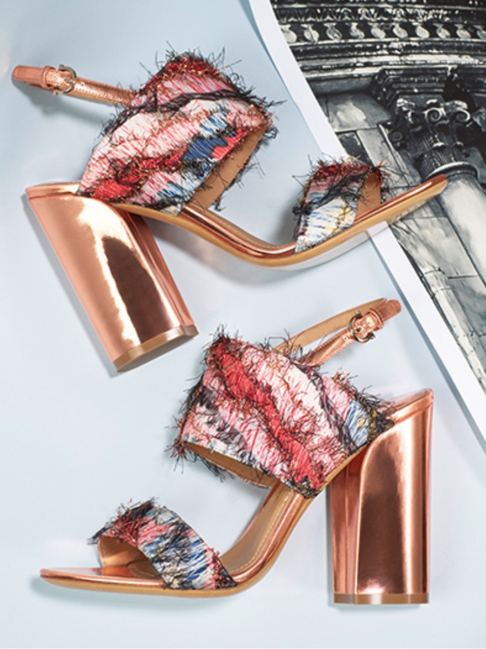 Salvatore Ferragamo Rose Gold Block Heels with Multicolor Fringe-LOW PRICE!🌟 - Picture 9 of 9